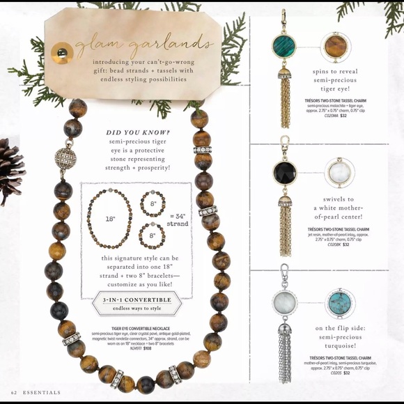 New Chloe + Isabel Tiger Eye Convertible Necklace - Picture 3 of 12